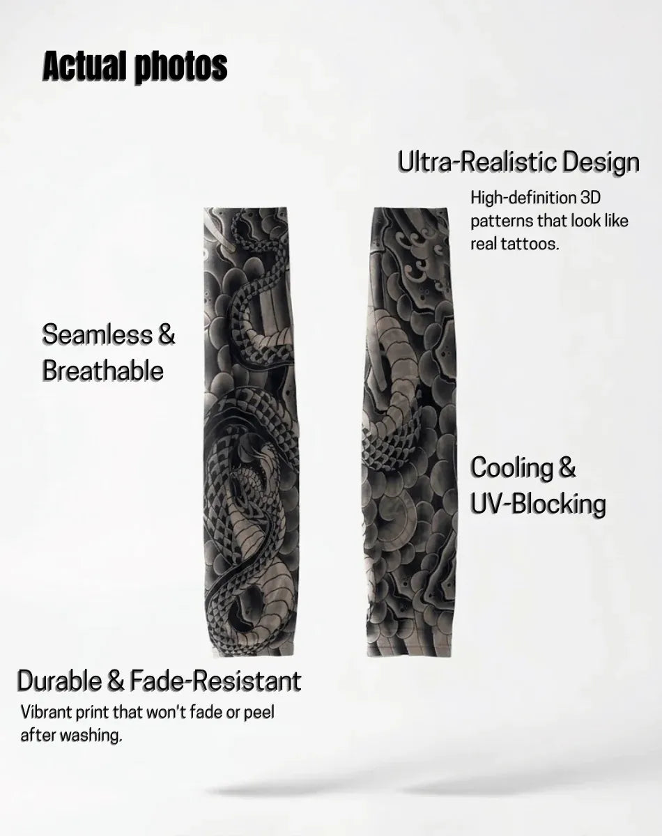 Tattoo Sleeve Arm Cover for Concealment and Sun Protection | Breathable cooling fabric | Seamless lightweight fit | Reusable and easy care | Visible ink hiding